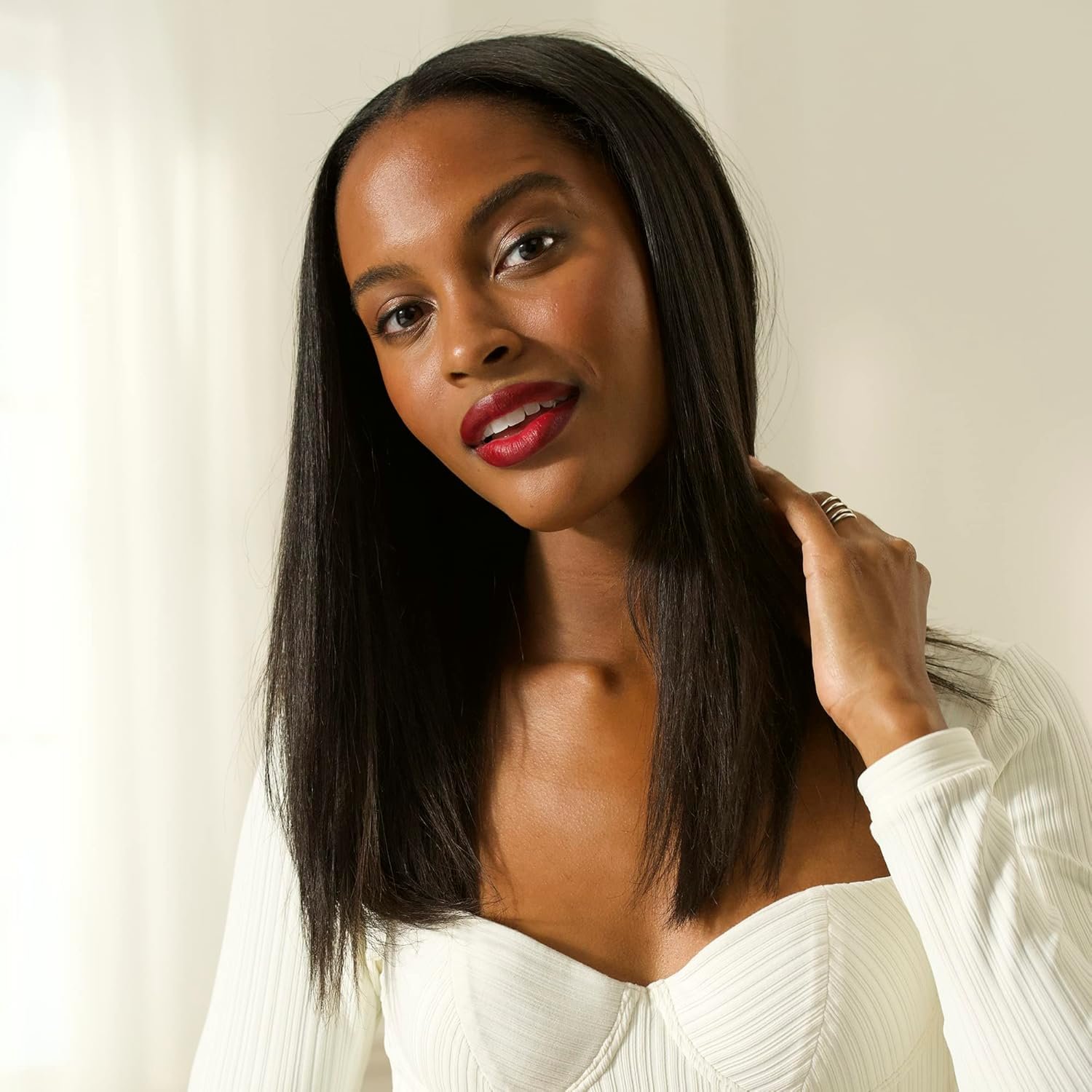 Revlon Smoothstay Coconut Oil-Infused Hair Straightener | 25mm Ceramic Plates, Floating Plates with Rounded Edges, Customizable Temperature up to 235°C